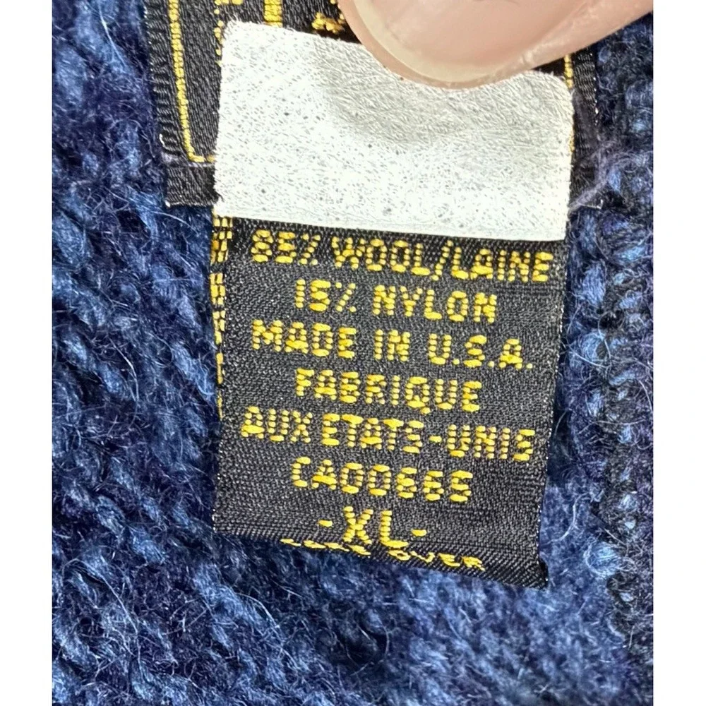 Vintage Eddie Bauer Wool Sweater Mens XL Tall Blue Made in USA Crewneck Kint